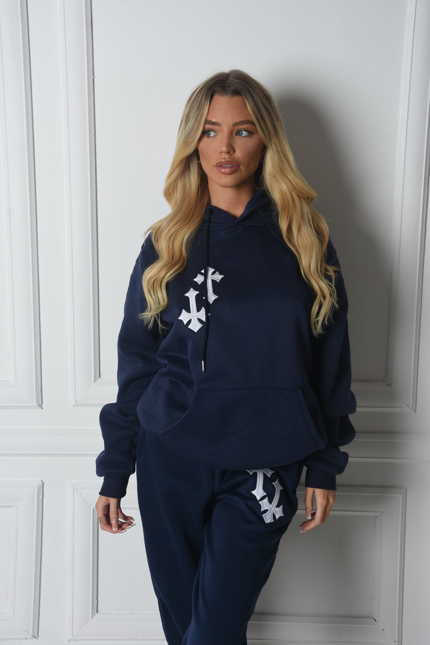 ‘CROSSED OUT’ TRACKSUIT- NAVY & WHITE