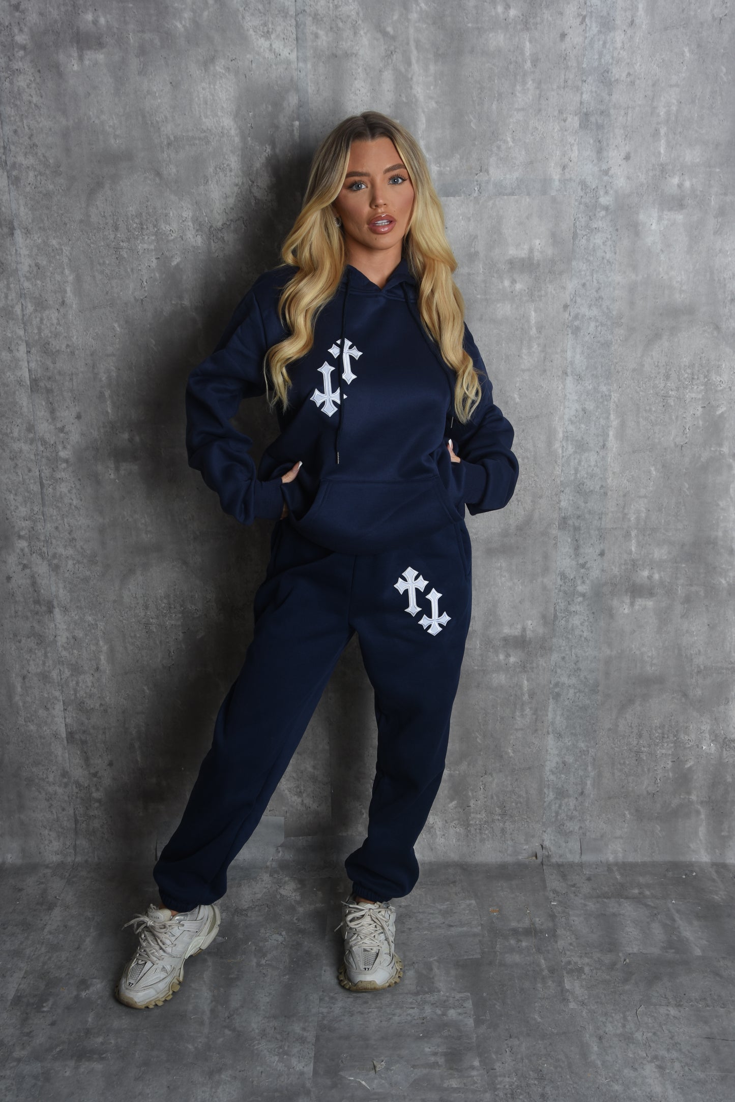 ‘CROSSED OUT’ TRACKSUIT- NAVY & WHITE