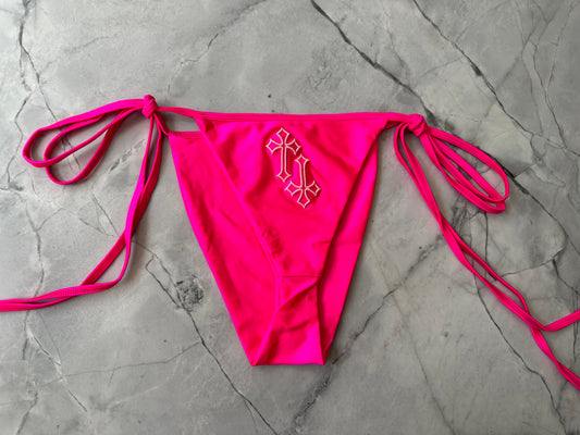 ‘CROSSED OUT’ BIKINI BOTTOMS- PINK