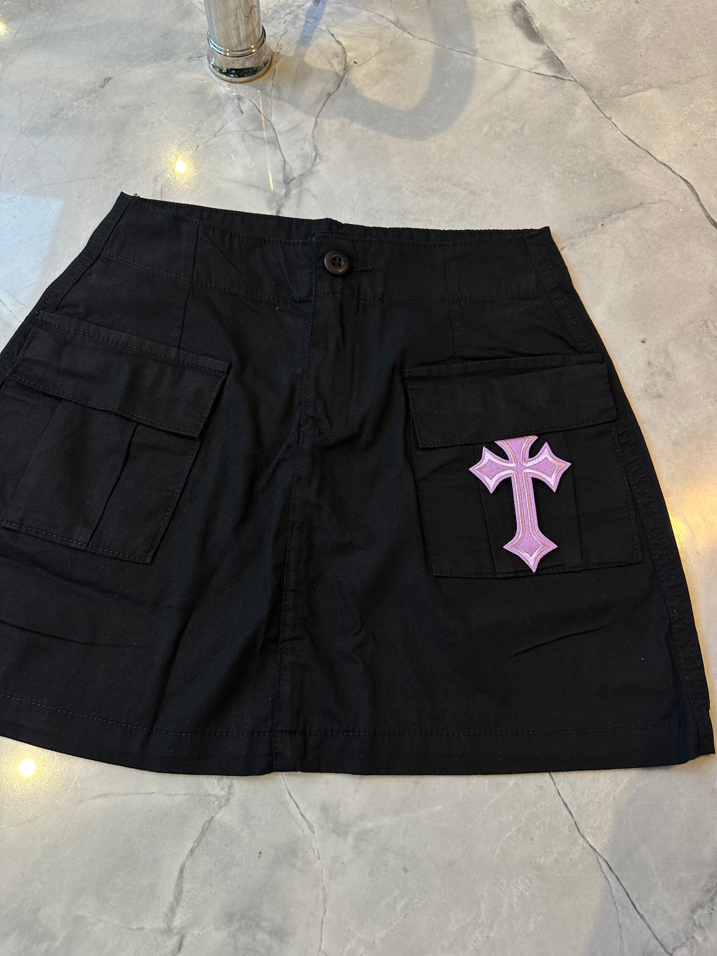 ‘CROSSED OUT’ CARGO SKIRT