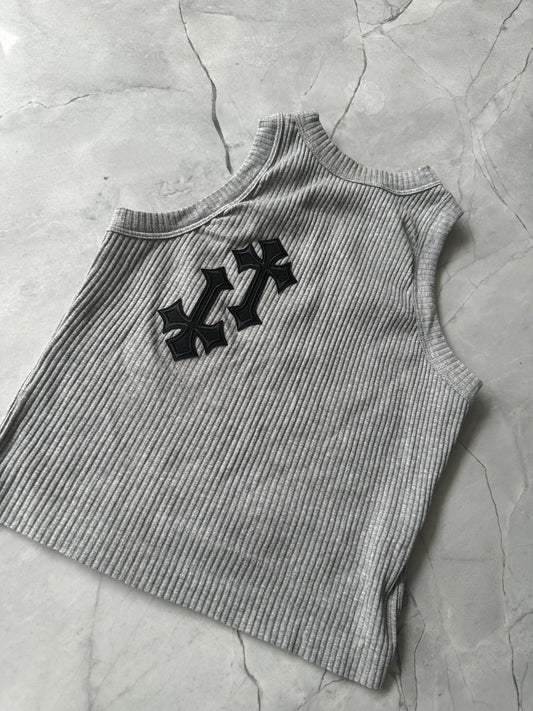 ‘CROSSED OUT’ RACER- GREY & BLACK