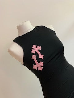 'CROSSED OUT' BODYSUIT- PINK