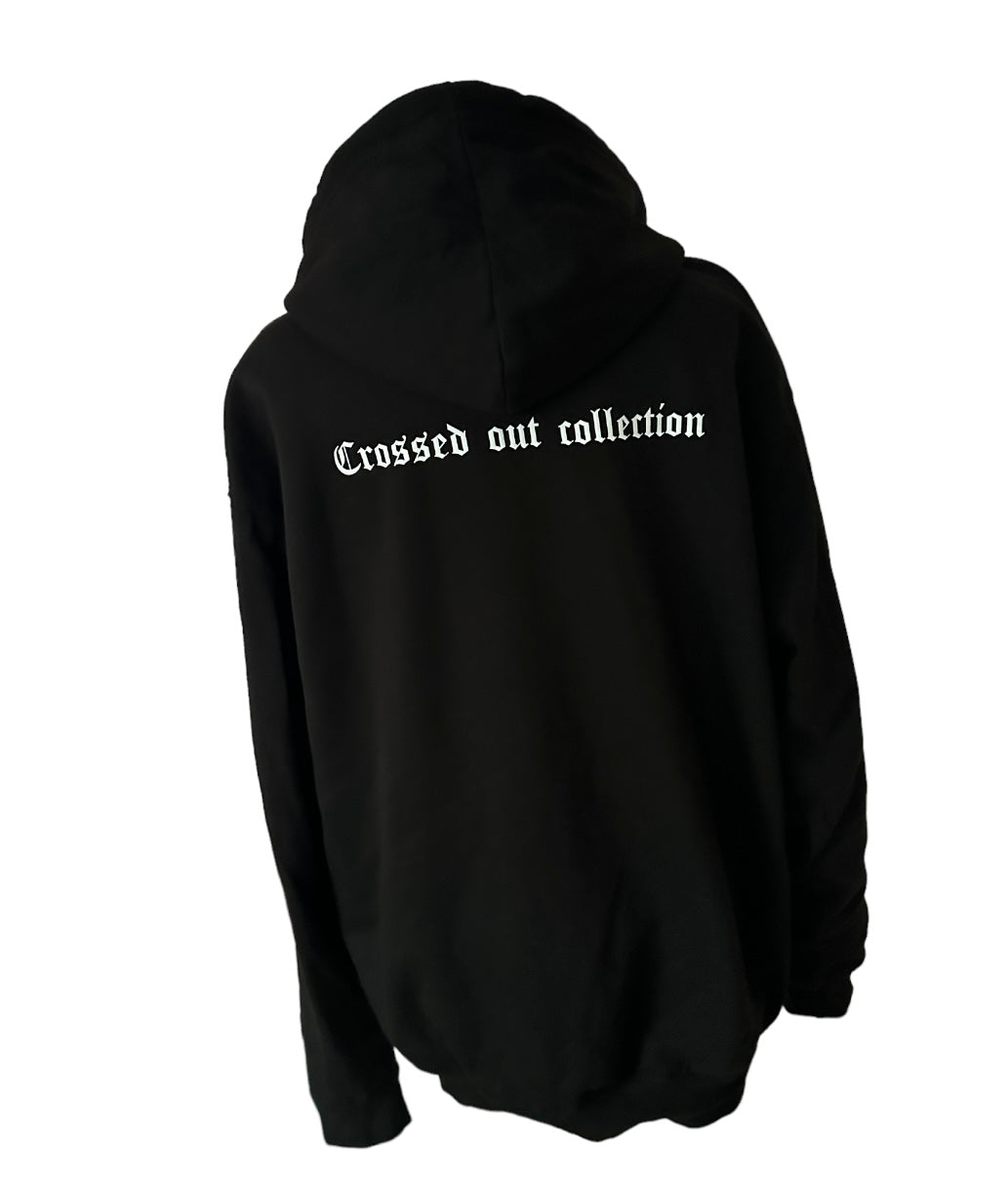 ‘CROSSED OUT’ ZIP JACKET- BLACK & WHITE