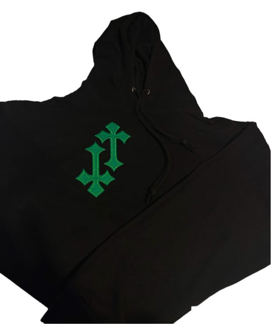 ‘CROSSED OUT’ HOODIE- EMERALD