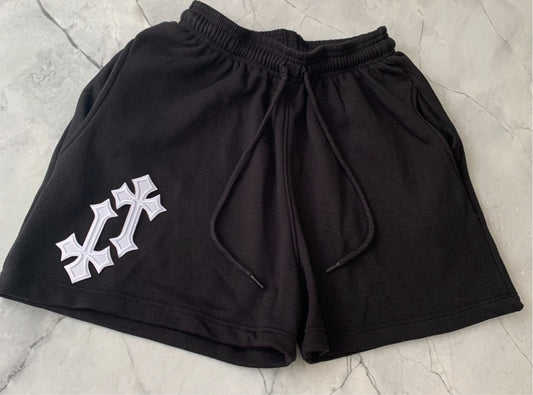 ‘CROSSED OUT’ SHORTS- B&W