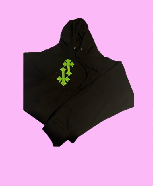 ‘CROSSED OUT’ HOODIE- GREEN